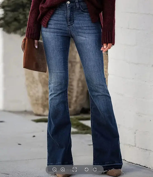 Blue Jeans with Slash Pockets for Women